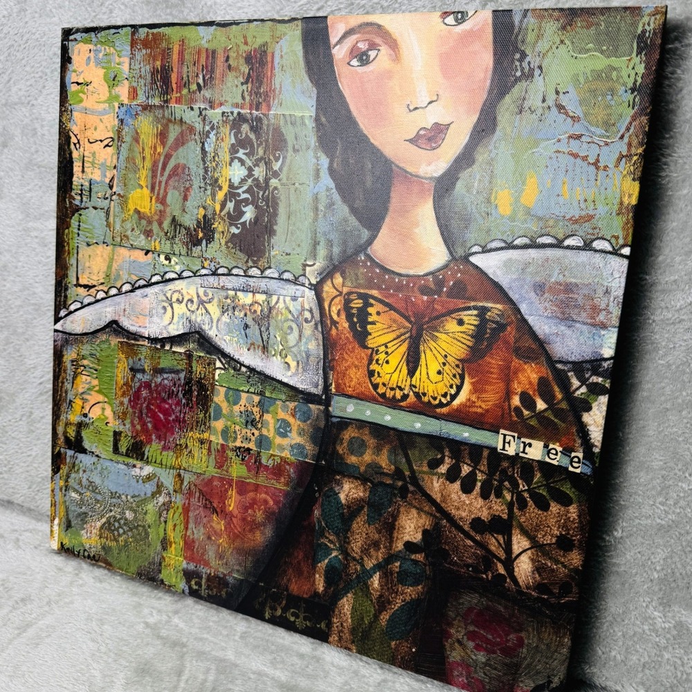 Kelly Rae Roberts Demdaco Mixed Media Faith Free Wall Art Set 2 Butterfly Angel - Picture 9 of 13